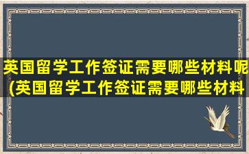 英国留学工作签证需要哪些材料呢(英国留学工作签证需要哪些材料和证件)