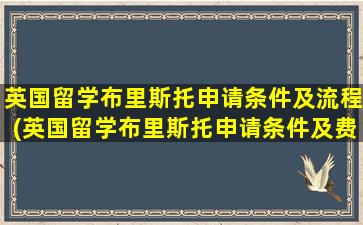 英国留学布里斯托申请条件及流程(英国留学布里斯托申请条件及费用)