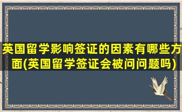 英国留学影响签证的因素有哪些方面(英国留学签证会被问问题吗)