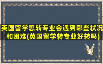 英国留学想转专业会遇到哪些状况和困难(英国留学转专业好转吗)