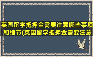 英国留学抵押金需要注意哪些事项和细节(英国留学抵押金需要注意哪些事项和要求)