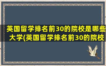 英国留学排名前30的院校是哪些大学(英国留学排名前30的院校是哪些呢)