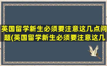 英国留学新生必须要注意这几点问题(英国留学新生必须要注意这几点事项)