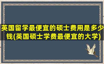 英国留学最便宜的硕士费用是多少钱(英国硕士学费最便宜的大学)