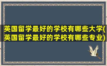 英国留学最好的学校有哪些大学(英国留学最好的学校有哪些专业)