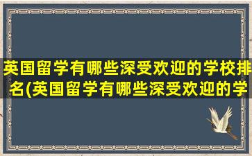 英国留学有哪些深受欢迎的学校排名(英国留学有哪些深受欢迎的学校名单)