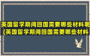 英国留学期间回国需要哪些材料呢(英国留学期间回国需要哪些材料和证件)