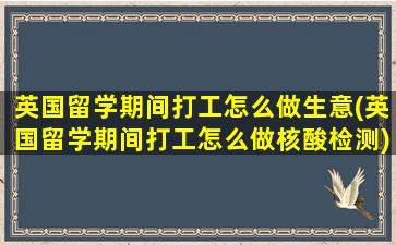 英国留学期间打工怎么做生意(英国留学期间打工怎么做核酸检测)