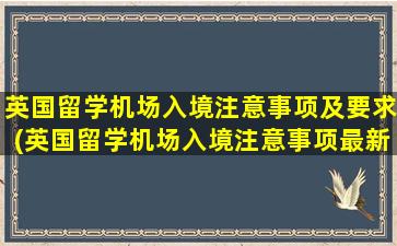 英国留学机场入境注意事项及要求(英国留学机场入境注意事项最新)