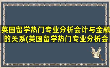 英国留学热门专业分析会计与金融的关系(英国留学热门专业分析会计与金融的区别)