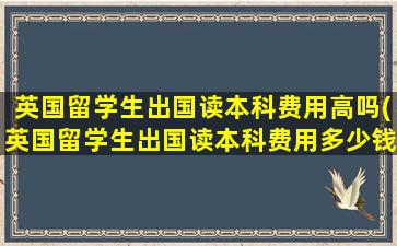 英国留学生出国读本科费用高吗(英国留学生出国读本科费用多少钱)