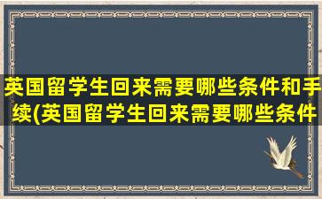 英国留学生回来需要哪些条件和手续(英国留学生回来需要哪些条件和材料)