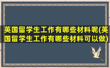 英国留学生工作有哪些材料呢(英国留学生工作有哪些材料可以做)