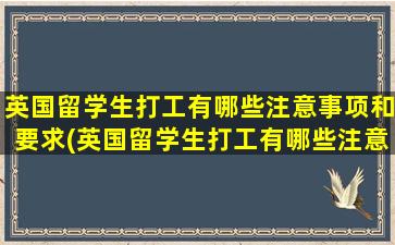 英国留学生打工有哪些注意事项和要求(英国留学生打工有哪些注意事项和细节)