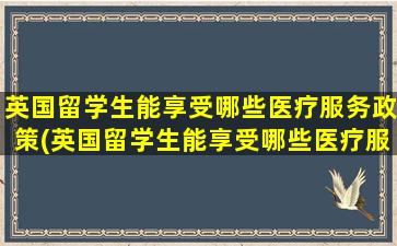 英国留学生能享受哪些医疗服务政策(英国留学生能享受哪些医疗服务项目)