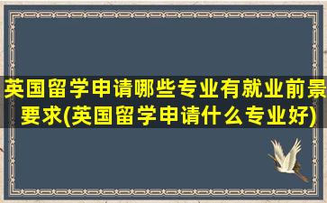 英国留学申请哪些专业有就业前景要求(英国留学申请什么专业好)