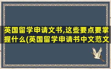 英国留学申请文书,这些要点要掌握什么(英国留学申请书中文范文)