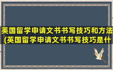 英国留学申请文书书写技巧和方法(英国留学申请文书书写技巧是什么)