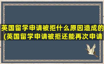 英国留学申请被拒什么原因造成的(英国留学申请被拒还能再次申请吗)