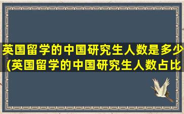 英国留学的中国研究生人数是多少(英国留学的中国研究生人数占比)