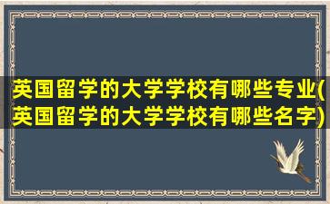 英国留学的大学学校有哪些专业(英国留学的大学学校有哪些名字)