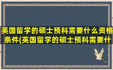 英国留学的硕士预科需要什么资格条件(英国留学的硕士预科需要什么资格证)