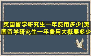 英国留学研究生一年费用多少(英国留学研究生一年费用大概要多少人民币)