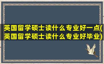 英国留学硕士读什么专业好一点(英国留学硕士读什么专业好毕业)