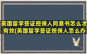 英国留学签证担保人同意书怎么才有效(英国留学签证担保人怎么办理)