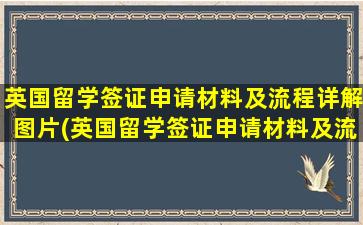 英国留学签证申请材料及流程详解图片(英国留学签证申请材料及流程详解视频)