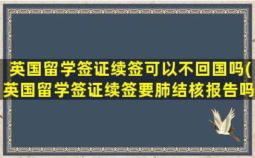 英国留学签证续签可以不回国吗(英国留学签证续签要肺结核报告吗)