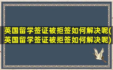 英国留学签证被拒签如何解决呢(英国留学签证被拒签如何解决呢)