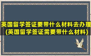 英国留学签证要带什么材料去办理(英国留学签证需要带什么材料)