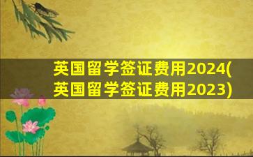 英国留学签证费用2024(英国留学签证费用2023)