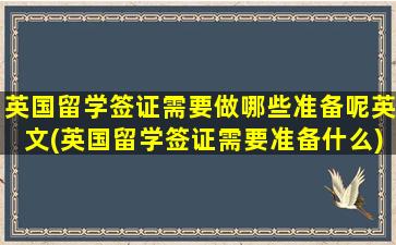 英国留学签证需要做哪些准备呢英文(英国留学签证需要准备什么)