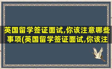 英国留学签证面试,你该注意哪些事项(英国留学签证面试,你该注意哪些细节)