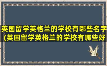 英国留学英格兰的学校有哪些名字(英国留学英格兰的学校有哪些好)