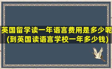 英国留学读一年语言费用是多少呢(到英国读语言学校一年多少钱)