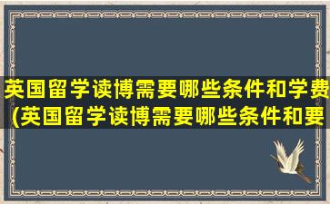 英国留学读博需要哪些条件和学费(英国留学读博需要哪些条件和要求)