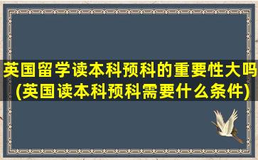 英国留学读本科预科的重要性大吗(英国读本科预科需要什么条件)