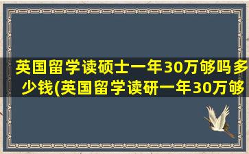 英国留学读硕士一年30万够吗多少钱(英国留学读研一年30万够吗)