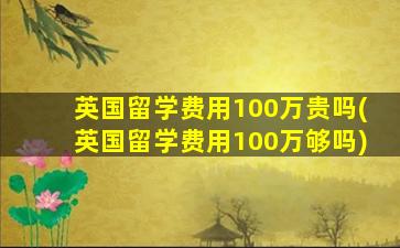 英国留学费用100万贵吗(英国留学费用100万够吗)