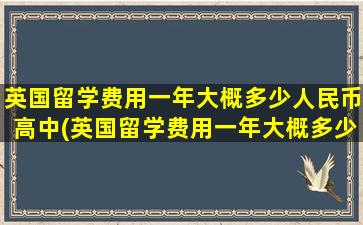 英国留学费用一年大概多少人民币高中(英国留学费用一年大概多少人民币包括生活费)