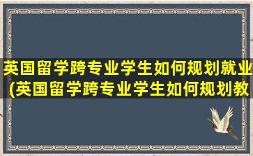 英国留学跨专业学生如何规划就业(英国留学跨专业学生如何规划教育)