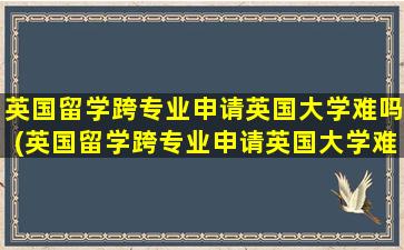 英国留学跨专业申请英国大学难吗(英国留学跨专业申请英国大学难吗多少钱)