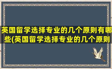 英国留学选择专业的几个原则有哪些(英国留学选择专业的几个原则包括)