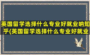 英国留学选择什么专业好就业呐知乎(英国留学选择什么专业好就业呐工作)