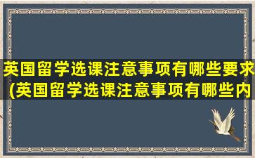 英国留学选课注意事项有哪些要求(英国留学选课注意事项有哪些内容)