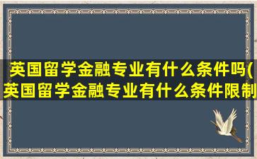 英国留学金融专业有什么条件吗(英国留学金融专业有什么条件限制)