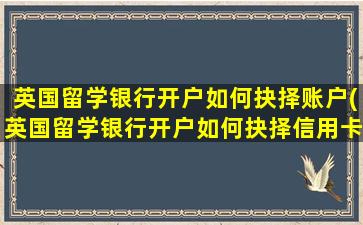 英国留学银行开户如何抉择账户(英国留学银行开户如何抉择信用卡)